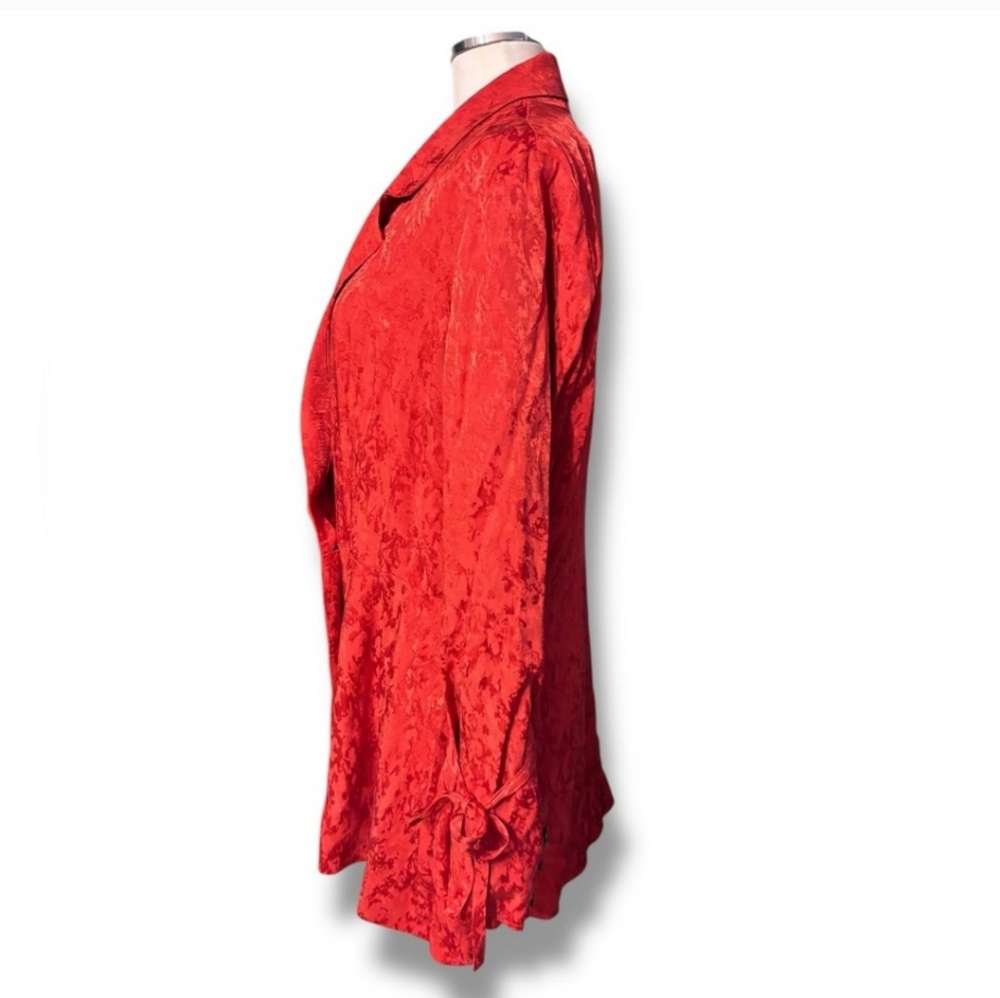 FREE PEOPLE Stella Satin Jacquard Blazer Sienna Red - Picture 5 of 8